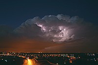 Supercell thunderstorm lightning
